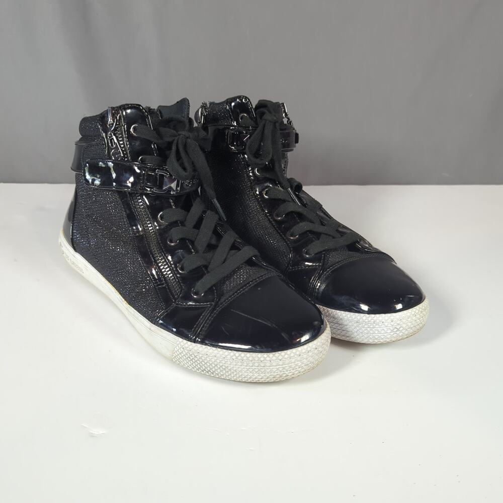 G by Guess Black Glitter High-Top Sneakers